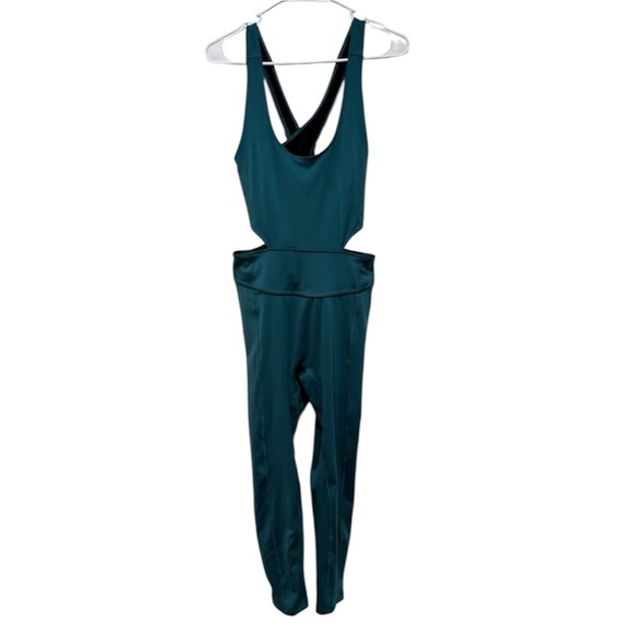 New Free People Movement Back It Up Jumpsuit Green Large L Yoga Workout Pilates - Picture 8 of 8